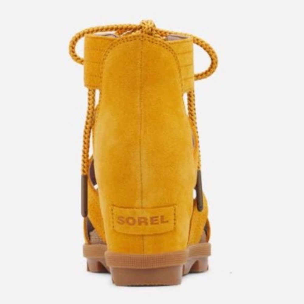 Sorel Joanie II Lace - Golden Yellow Wedge Size 9 - Picture 3 of 15
